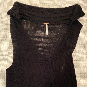 Free People Collared Black Tank